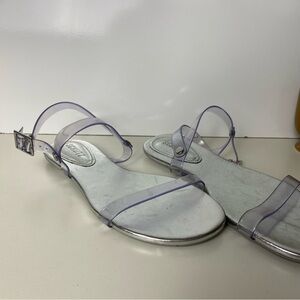 Transparent Silver Sandals Size 8B Schutz